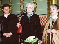 aktoriai Saulius Bagaliūnas, Rūta Staliliūnaitė  ir poetė Aldona Elena Puišytė