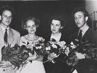   - 1957 ,  Heiki Roots (vasakult), Lya Zernant, Inga Piirits ja Ain Jürisson.