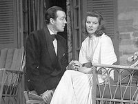 Frank Fenton as George Kittredge (with Katherine Hepburn as Tracy Samantha Lord) in The Philadelphia Story, which ran at the Schubert Theatre on Broadway